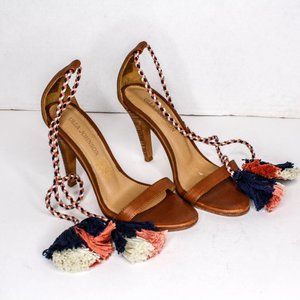Ulla Johnson High Heel Sandals Ankle Wrap Tassel